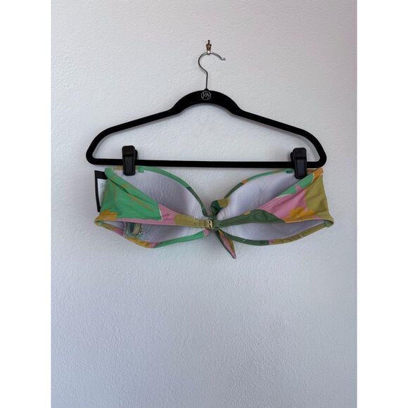 NWT Kate Spade New York Cucumber Floral Tie Bikini Top with Removable Straps XL - Picture 7 of 12